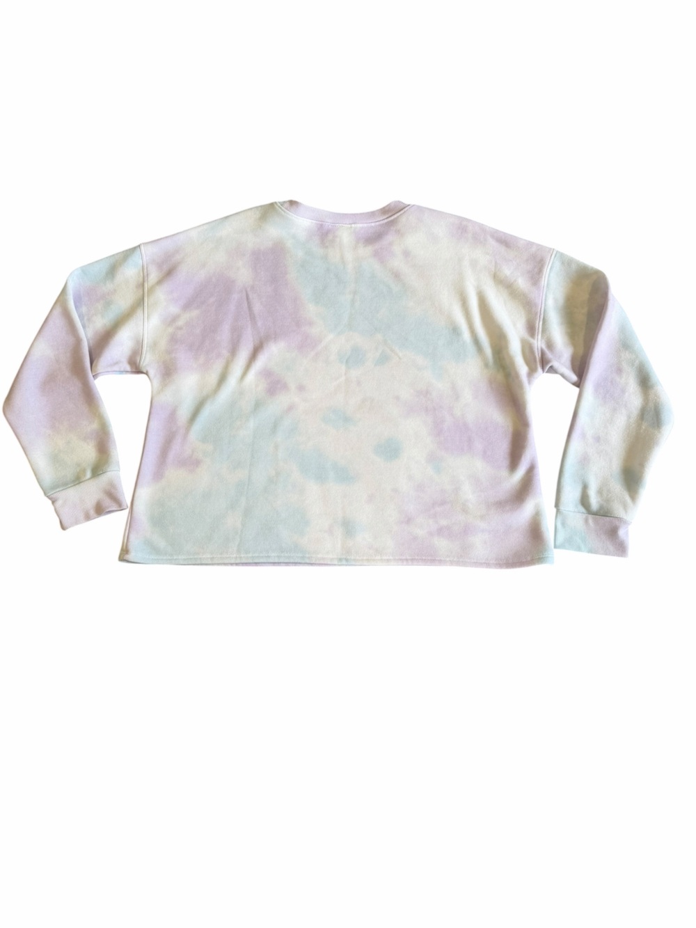 Friends TV Show Tie Dye Cropped Sweatshirt Large Pastel Fleece Pullover - Picture 2 of 8